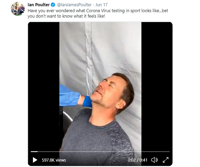 Ian POulter getting Coronoavirus tes