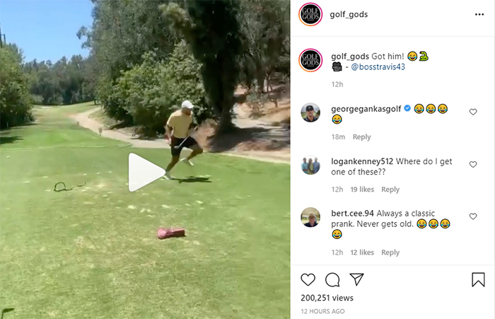 Golf fans react to hilarious fake snake prank on the golf course - SOCAL  Golfer